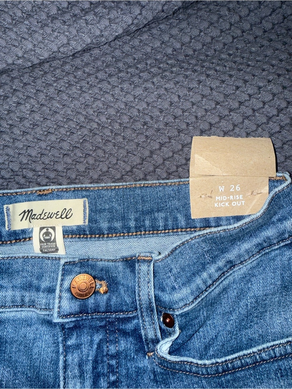 Madewell Mid-Rise Kick Out Jeans in Blue Denim